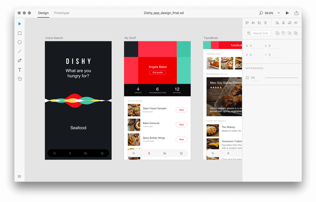 Adobe XD Dashboard